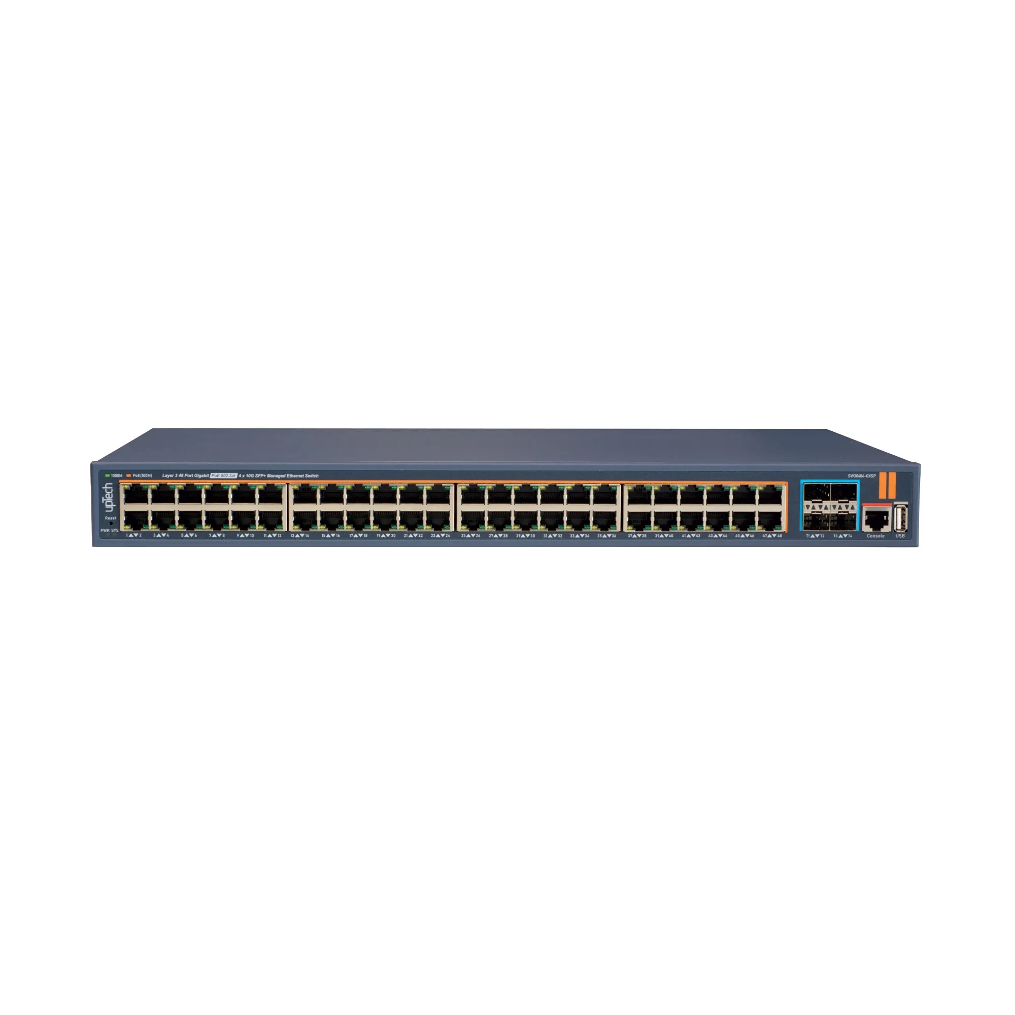 L3 Yönetilebilir 48 Portlu 10/100/1000M PoE RJ45 Portları + 4 Portlu 10G SFP+ 500W PoE Ethernet Switch
