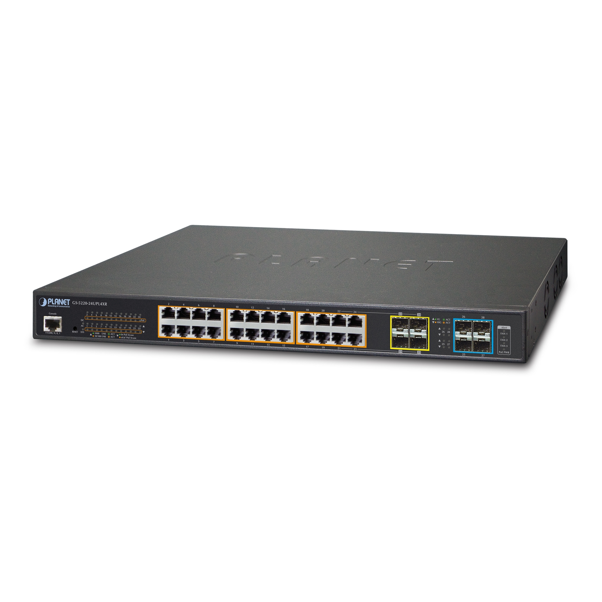 L2+ 24 Portlu 10/100/1000T Ultra PoE + 4 Port 10G SFP+ Yönetilebilir Switch