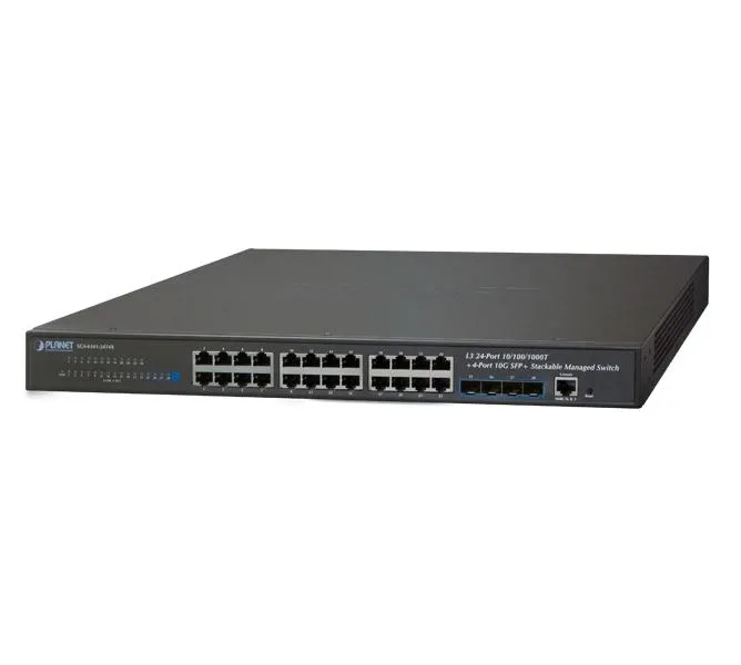 Layer 3 24-Port 10/100/1000T 802.3at PoE + 4-Port 10G SFP+ Stackable Managed Switch